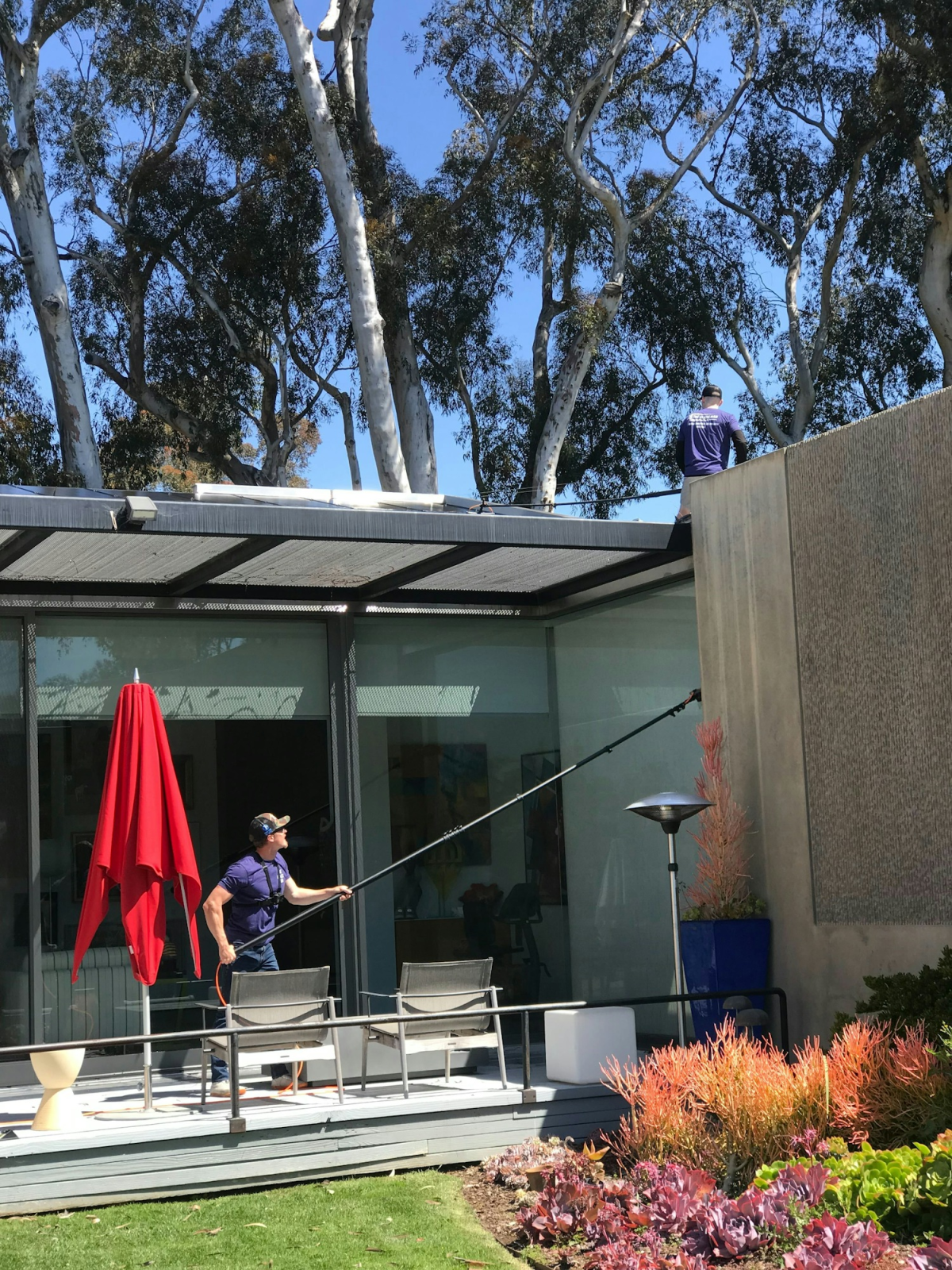 Window Washing with a Squeegee